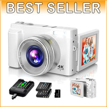 Load image into Gallery viewer, 2024 4K Digital Camera with 48MP and 180° Flip Screen - Perfect for Vlogging