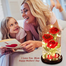 Load image into Gallery viewer, Eternal LED Silk Rose in Glass Dome - Perfect Valentine's Day Gift for Her