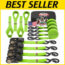 Load image into Gallery viewer, Weather-Resistant Ratchet Tie-Downs - 1" x 15', Perfect for Outdoor Adventures