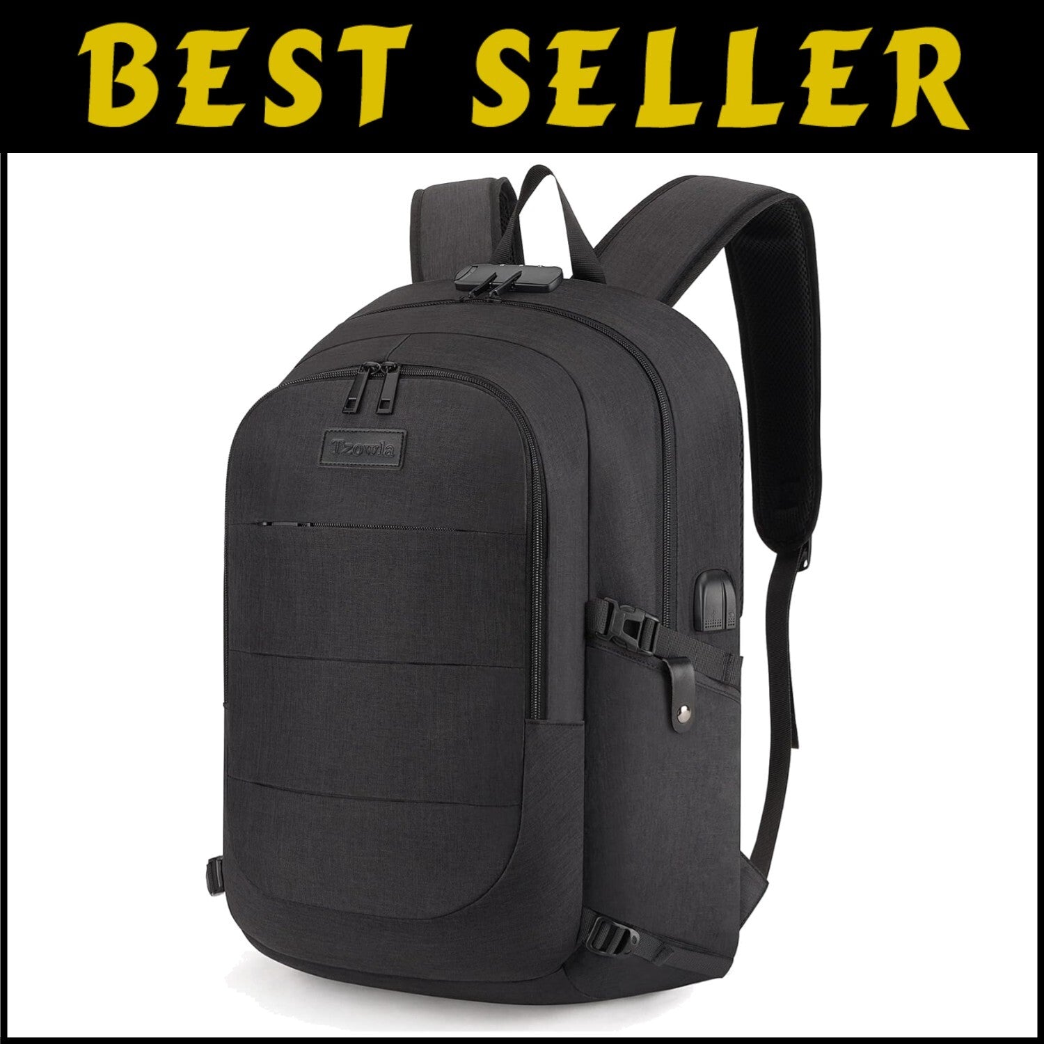Durable Unisex 17.3” Laptop Backpack with Anti-Theft Lock & USB Charging Port