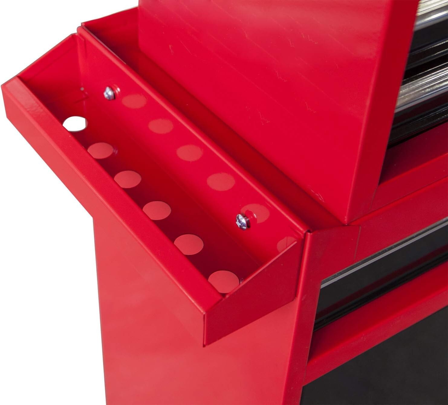Compact 6-Drawer Tool Chest & Cabinet with Rolling Casters - Red & Black