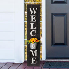 Load image into Gallery viewer, 42-Inch Rustic Farmhouse Vertical Welcome Sign with Planter for Front Porch