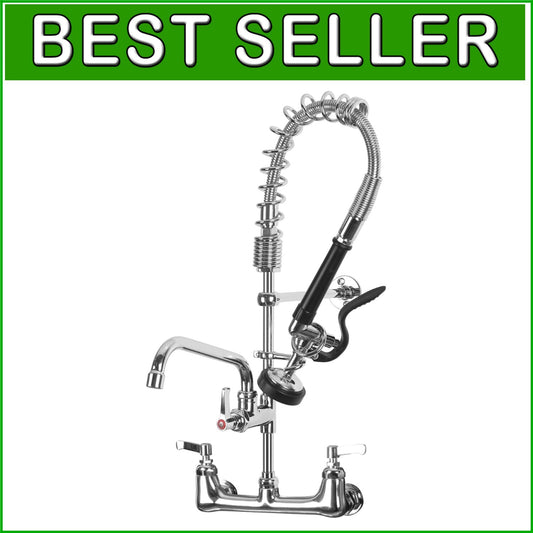 Easy-Install Commercial Sink Faucet - 25'' Height with Lever Handles & Sprayer
