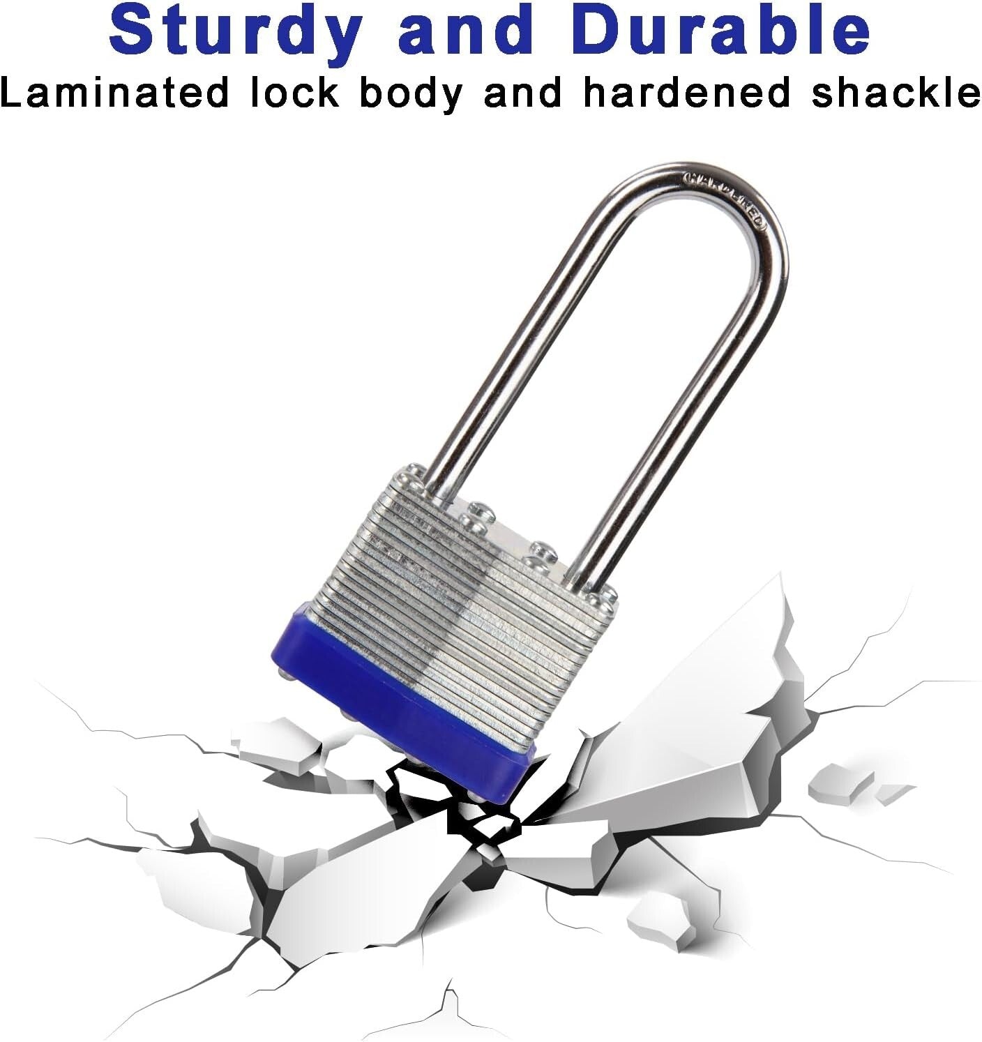 Heavy-Duty 12-Pcs Keyed-Alike Padlocks with Long Shackle for Ultimate Security