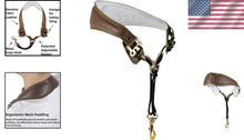 Load image into Gallery viewer, Premium Brown Leather Saxophone Strap with Breathable Padding - For Alto/Tenor