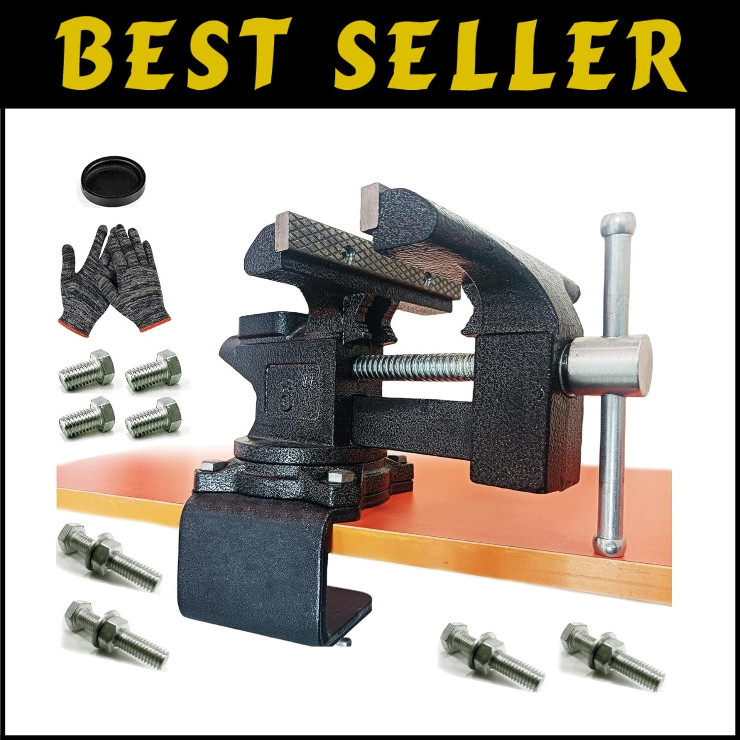 Compact Heavy-Duty Bench Vise - 3300 lbs Holding Power with Dual Installation