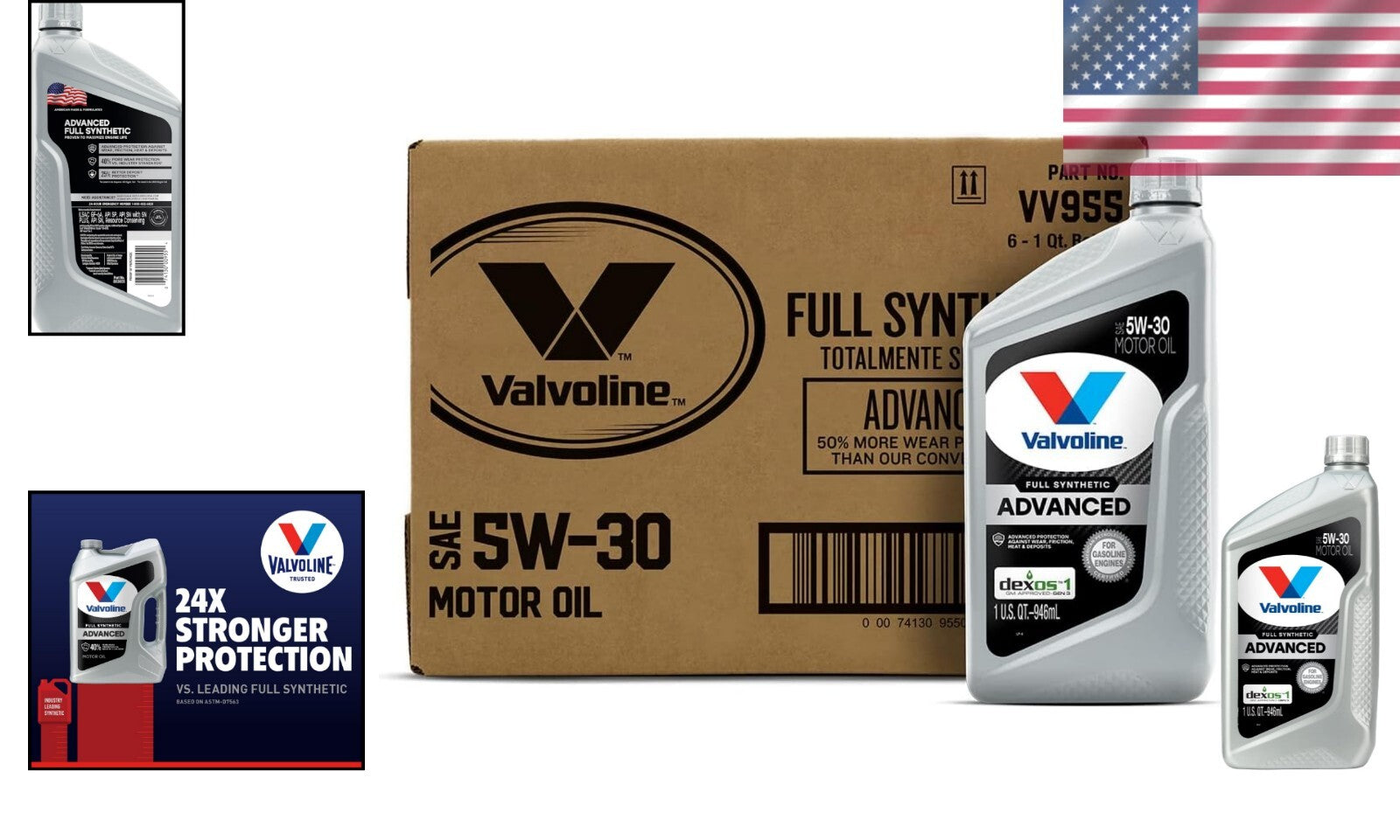 6 QT Case of SAE 5W-30 Full Synthetic Motor Oil for Optimal Engine Performance