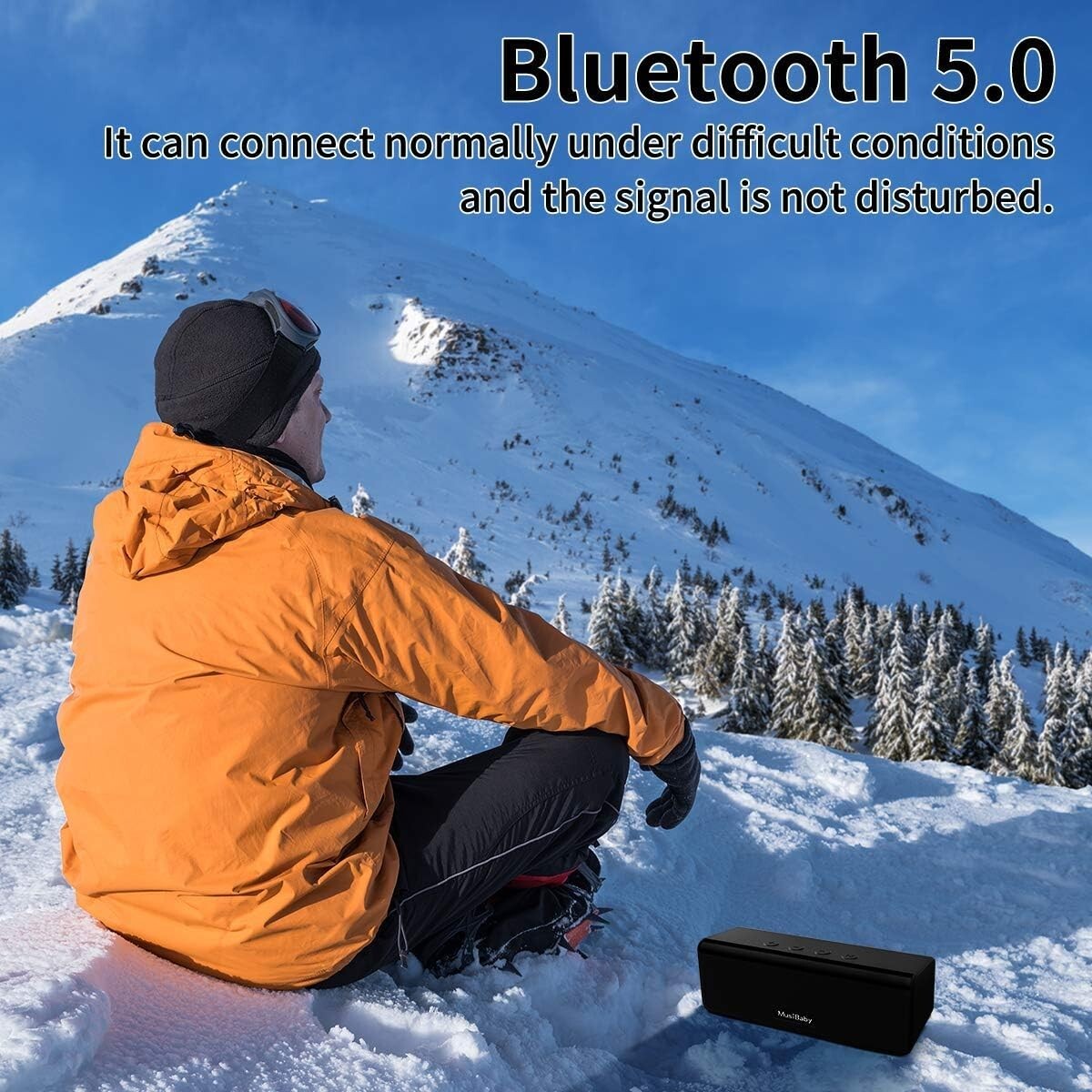 Rugged Waterproof Wireless Speaker with 360 Stereo Sound for Indoor/Outdoor Use