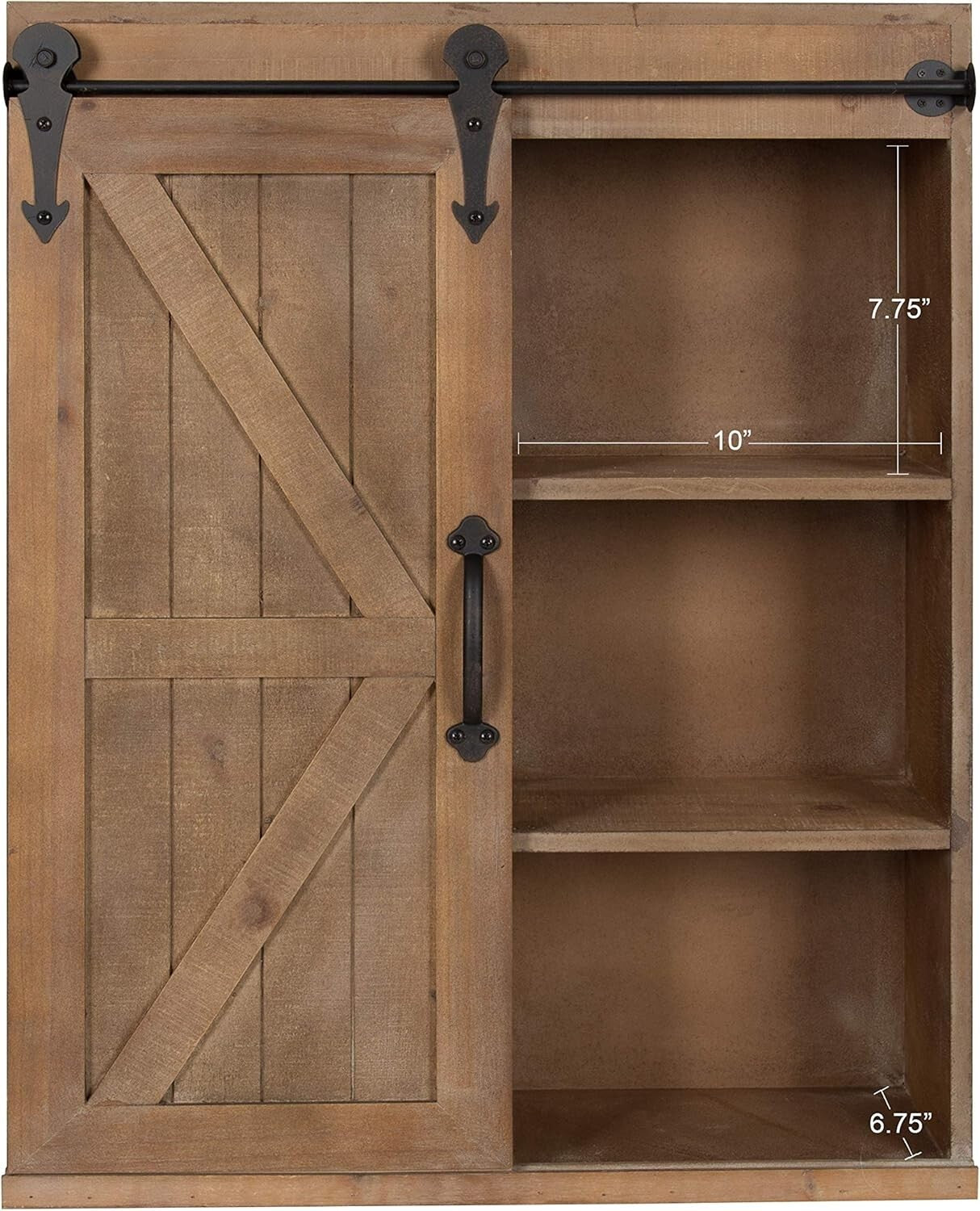 Durable Rustic Brown Bathroom Storage Cabinet with Easy-Access Sliding Door