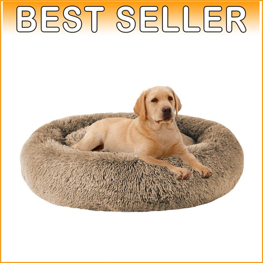 Plush Dog Bed for Medium to Large Dogs, Available in 4 Sizes - Machine Washable