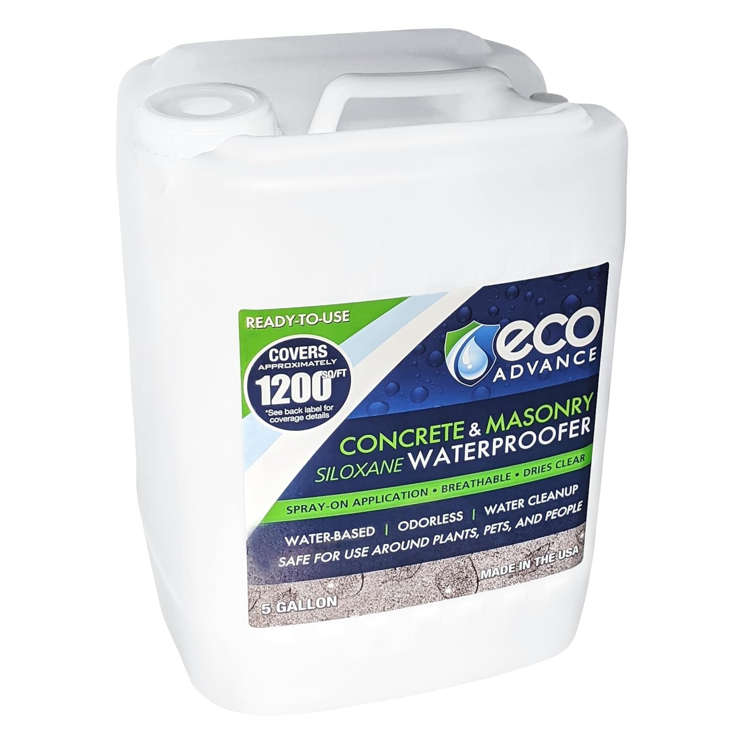 Odorless Siloxane Waterproofer - 5 Gallon Eco-Friendly Solution for Surfaces