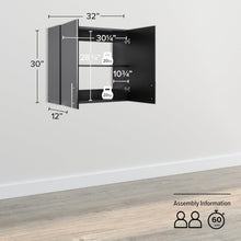Load image into Gallery viewer, Elite 32-Inch Black Wall Cabinet: Stylish &amp; Adjustable Storage Solution