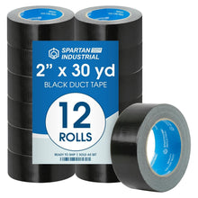 Load image into Gallery viewer, Versatile 2" x 30 Yd Black Duct Tape, 12 Rolls - Heavy Duty &amp; Weather-Resistant