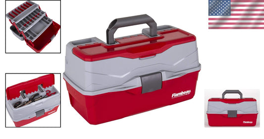 Classic 3-Tray Fishing Tackle Box with Water-Resistant Design & 32 Compartments