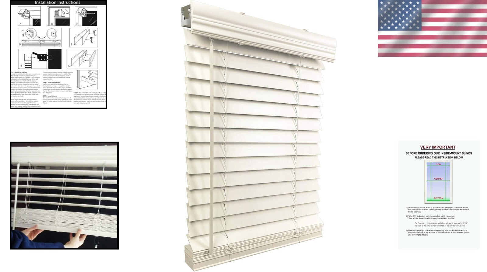 Durable Smooth White 2" Cordless Blinds, Perfect for All Interiors - 22.5" x 36"