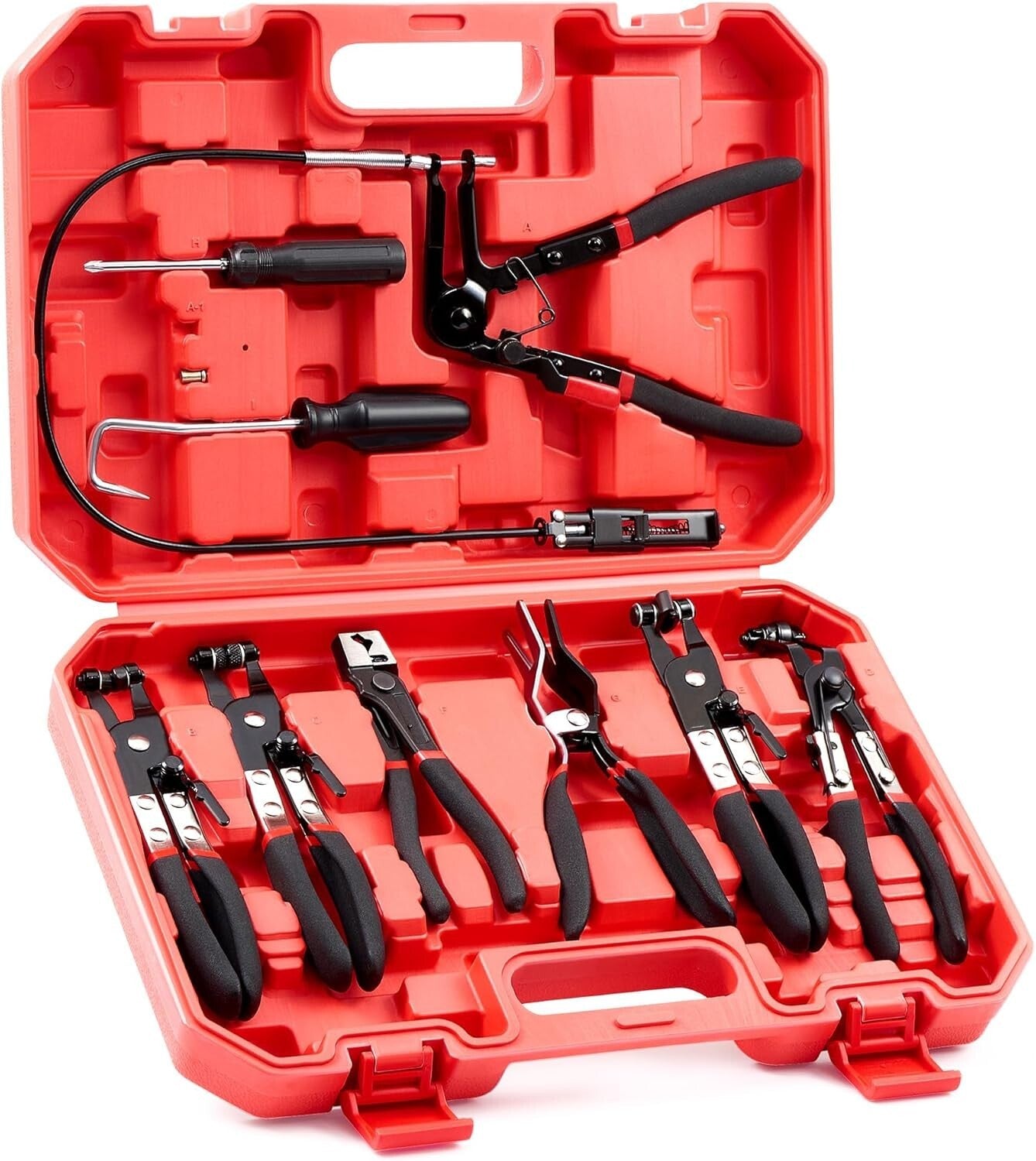 Flexible Long Reach Hose Pliers Set - Perfect for Cars, Trucks & Motorcycles