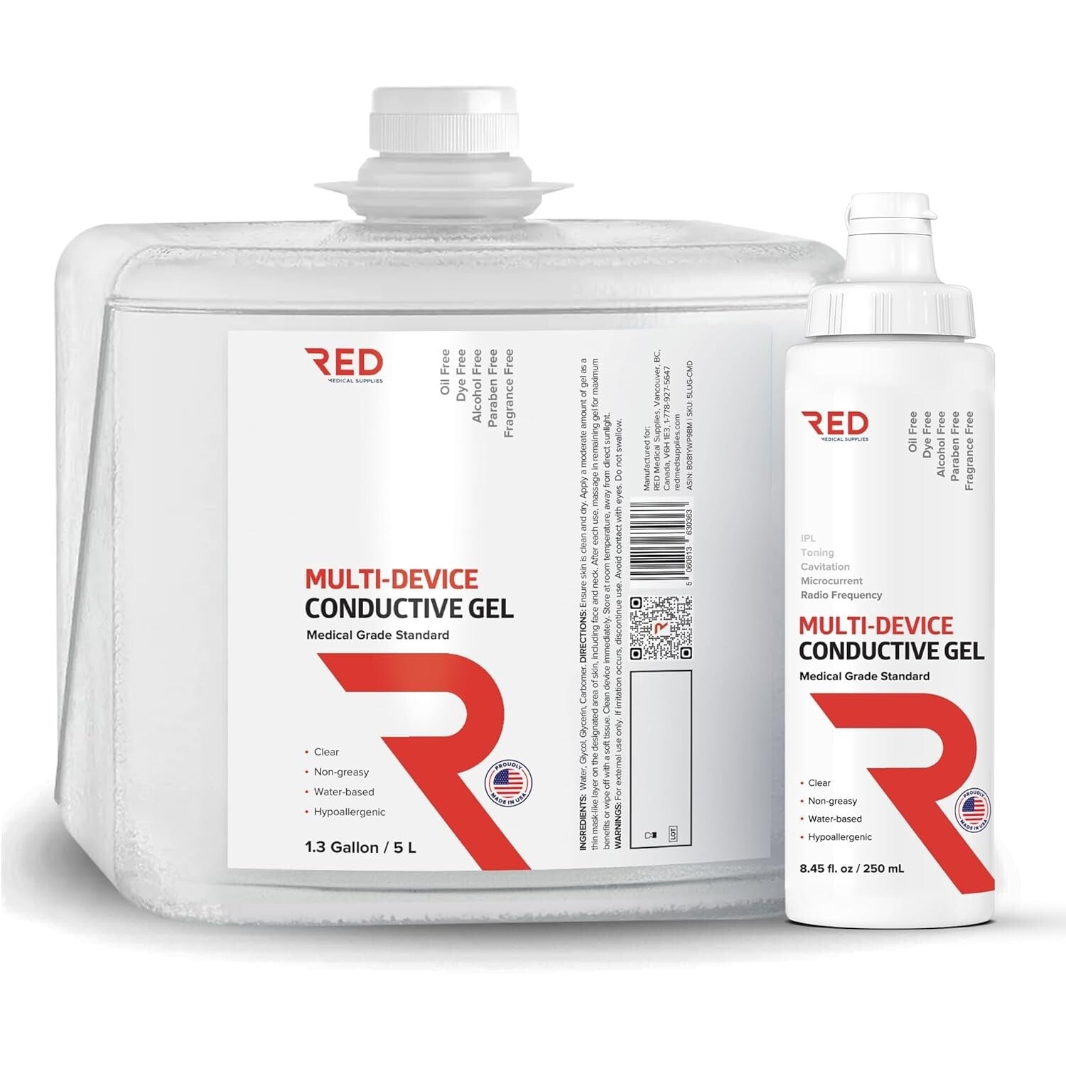 1.3 Gal Conductive Gel for Cavitation, Body Sculpting & IPL - Unscented Formula