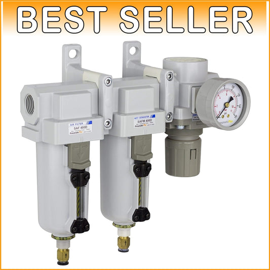 Efficient 1/2" NPT Air Filter & Regulator Combo - 250 PSI Max Supply Pressure