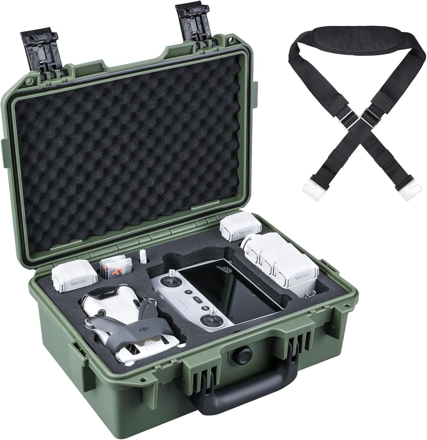 All-in-One Waterproof Case for DJI Mini 4 Pro with Shoulder Strap & Organizers