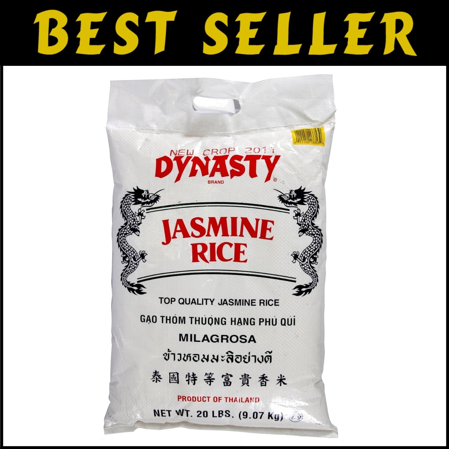 Organic Jasmine Rice 20-Pound Bag - Authentic Thai Flavor for Asian Cuisine