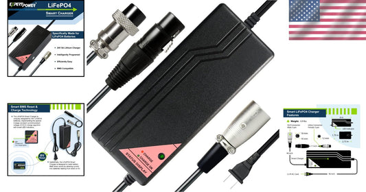 Intelligent 24V Lithium Charger - Ideal for LiFePO4 Batteries in Mobility Aids