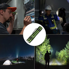 Load image into Gallery viewer, Compact Rechargeable LED Flashlight - IP68 Rated Waterproof &amp; Magnetic Tail Cap