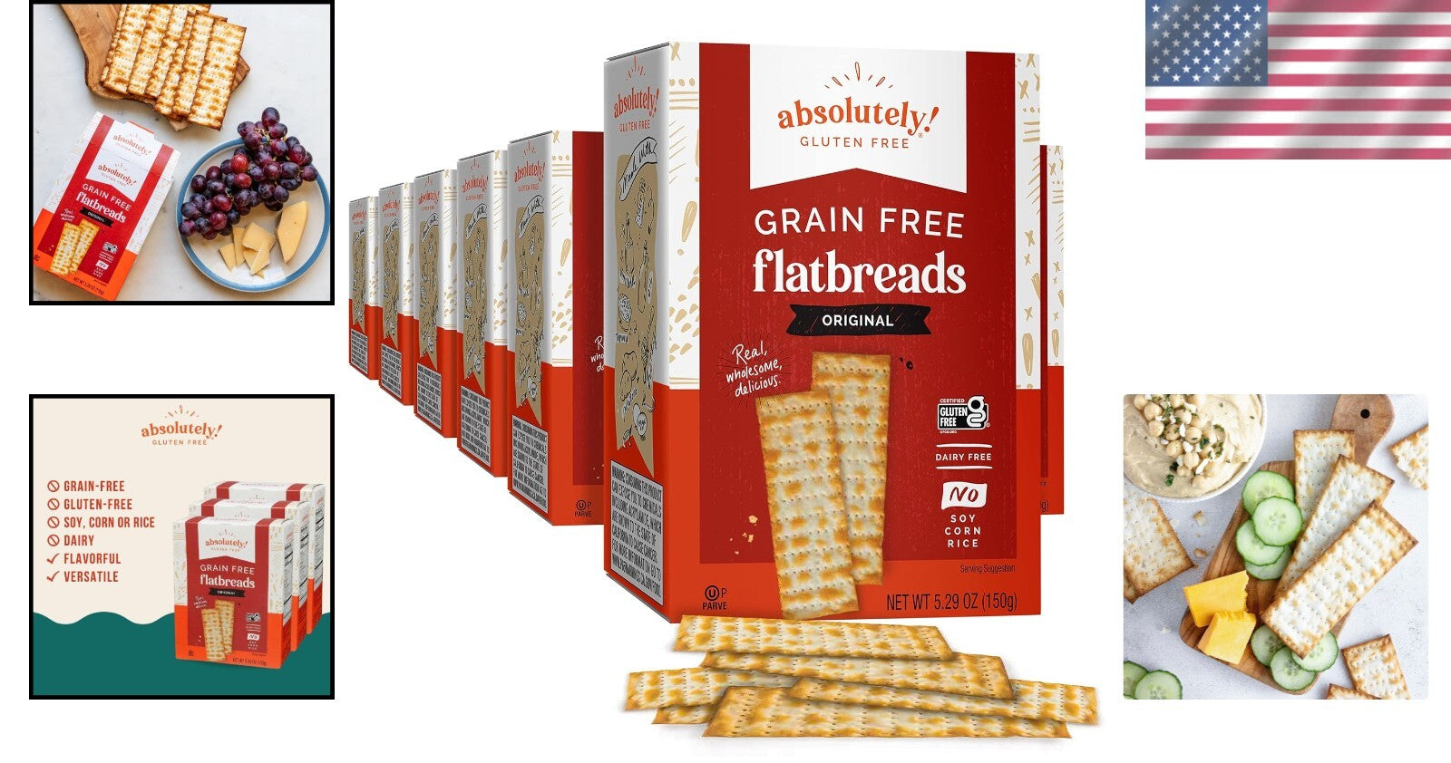 Grain-Free Crunchy Flatbreads - Convenient 12-Pack for Health-Conscious Snackers