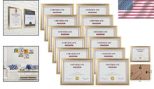 Load image into Gallery viewer, Elegant Gold 8.5x11 Picture Frame Set of 12 - Ideal for Awards &amp; Certificates