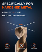 Load image into Gallery viewer, 135° Split Point Cobalt Drill Bit Set - 115 Pcs, Ideal for Hardened Materials