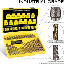 Load image into Gallery viewer, Durable 35-Piece Set - Easy Out Screw Extractors and Left Hand Drilling Solution