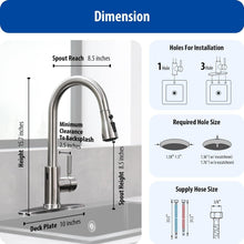 Load image into Gallery viewer, Touchless Kitchen Faucet with Pull Down Sprayer - Elegant Brushed Nickel Finish