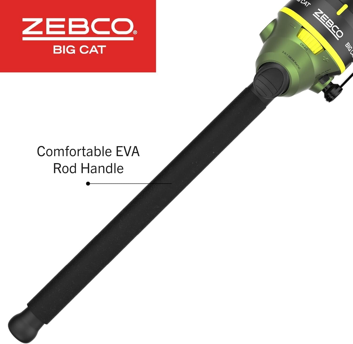 Ambidextrous 7'0'' Spincast Rod & Reel Combo with All-Metal Gears, 24 lb Drag