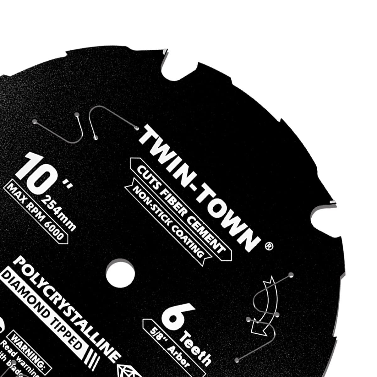 10-Inch Polycrystalline Diamond Tipped Blade - Ideal for Fiber Cement Cutting