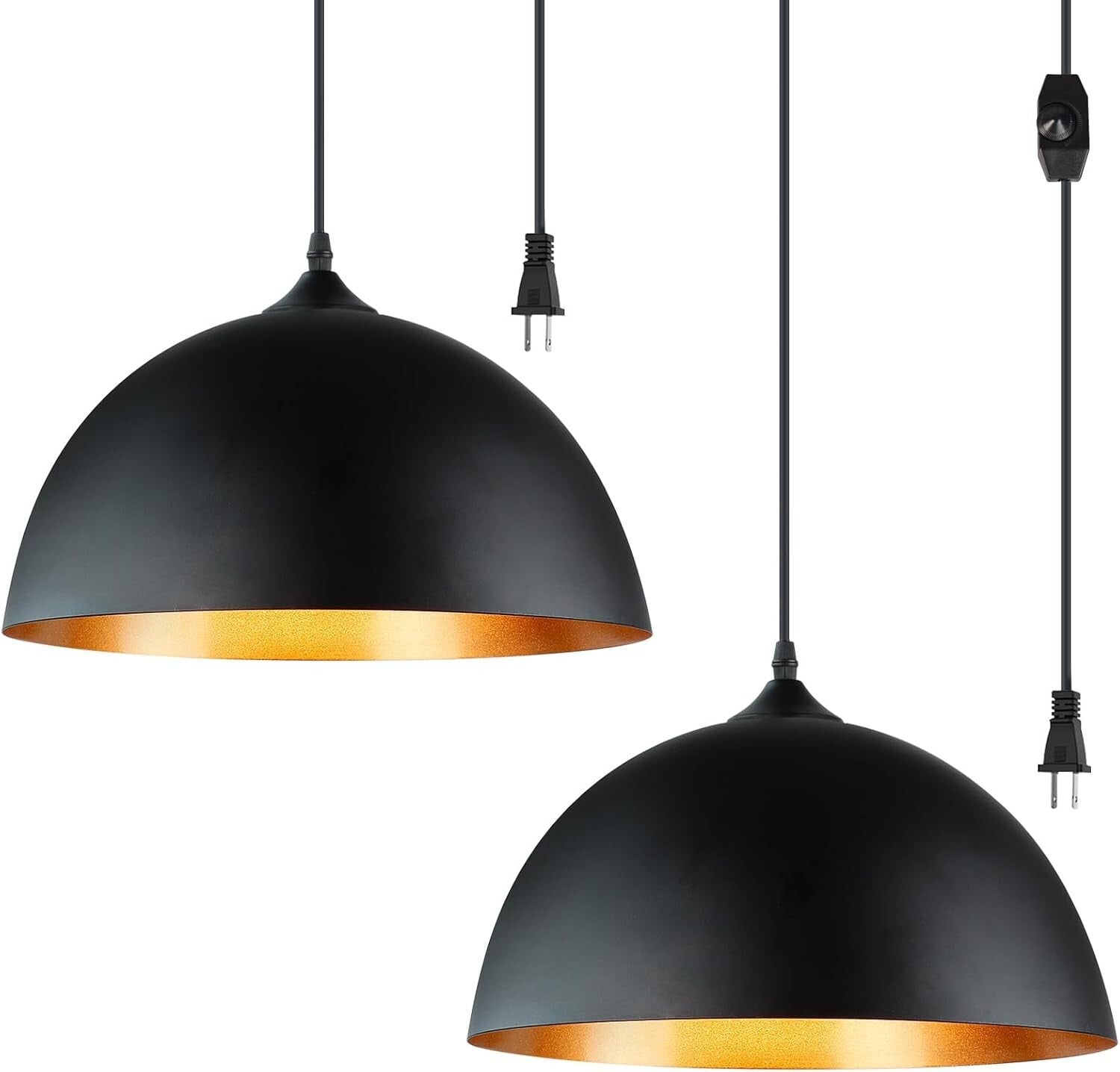 Versatile Black Gold Adjustable Pendant Lights – Ideal for Dining & Living Rooms