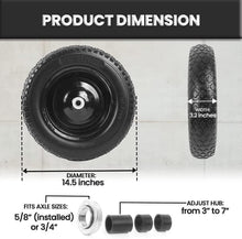 Load image into Gallery viewer, Universal Fit 14.5" Flat-Free Tire &amp; Wheel - Durable, Weather-Resistant Solution