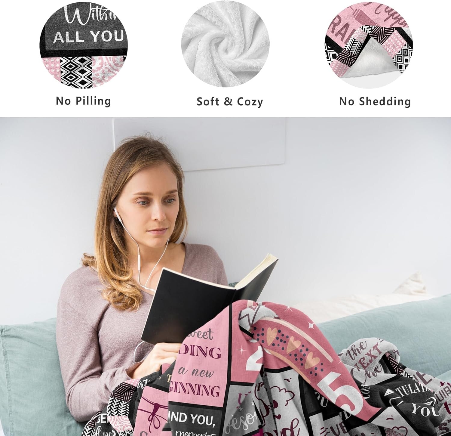 Multipurpose Pink Graduation Blanket 60x50 - Ideal Gift for Women Graduates 2025