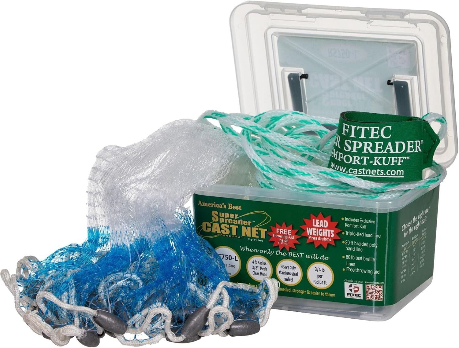 Versatile RS750L Super Spreader Net - Ideal 5' Radius for All Fishing Needs