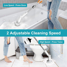 Load image into Gallery viewer, Waterproof Spin Scrubber with Extending Handle - Ideal for Bathroom Cleanings
