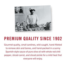 Load image into Gallery viewer, Gourmet Wild Caught Sardines in Tomato Sauce, 3.75oz Cans - 12 Pack Convenience