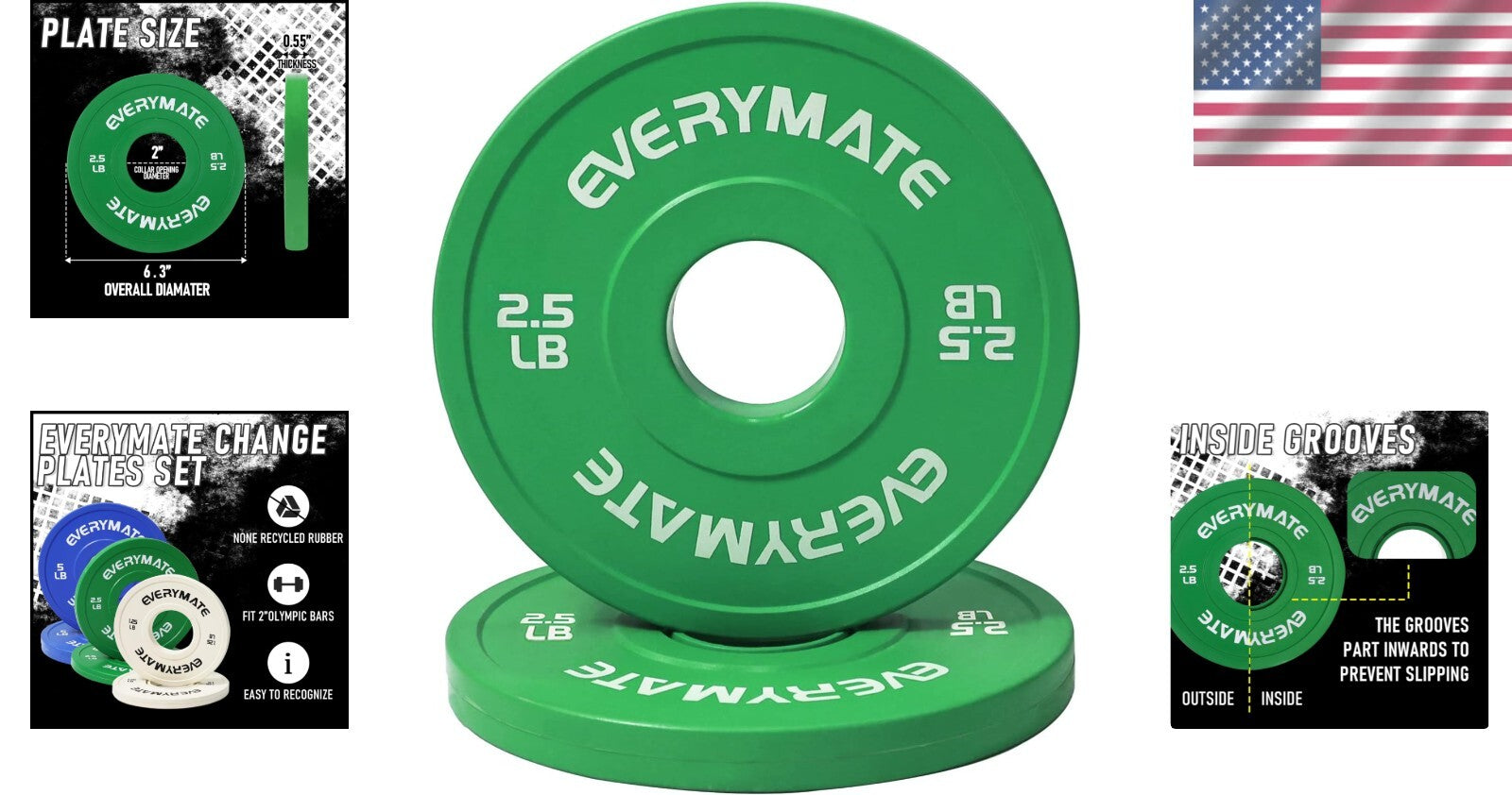 1.25LB, 2.5LB, 5LB Lightweight Bumper Plates Set - Perfect for Gradual Training