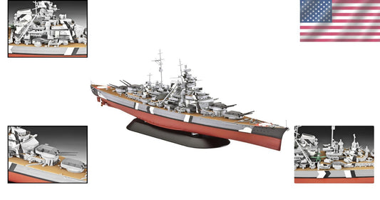 1:700 Scale Bismarck Battleship Model Kit - 295-Piece Tactical Plastic Craft