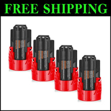 Load image into Gallery viewer, Rechargeable 4-Pack M12 Batteries – Intelligent Protection &amp; No Memory Effect