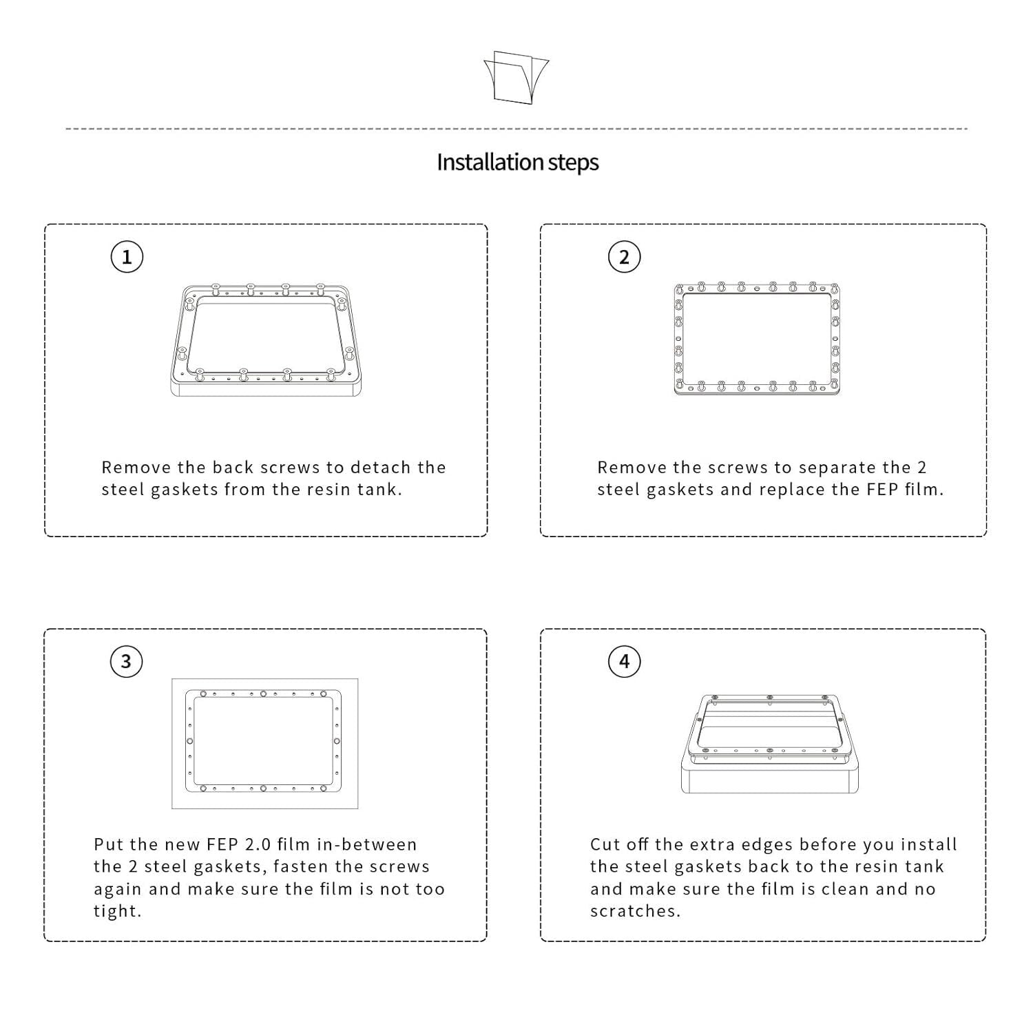 Durable 6PCS FEP Film for ELEGOO Jupiter and Anycubic Photon M3 Max - 380x260mm