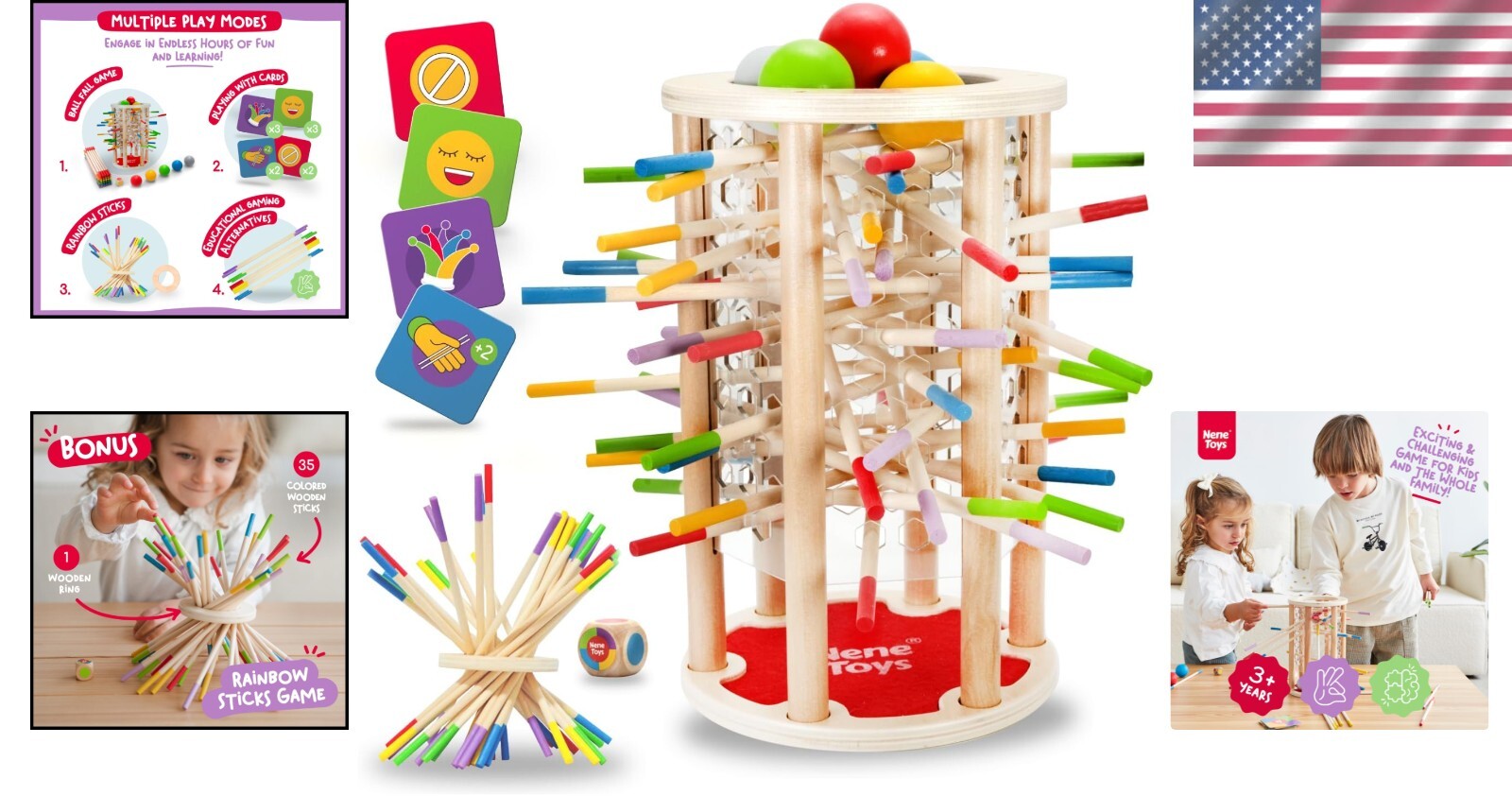 Durable and Safe Jumbo Montessori Game - 4 Modes of Educational Play for Kids