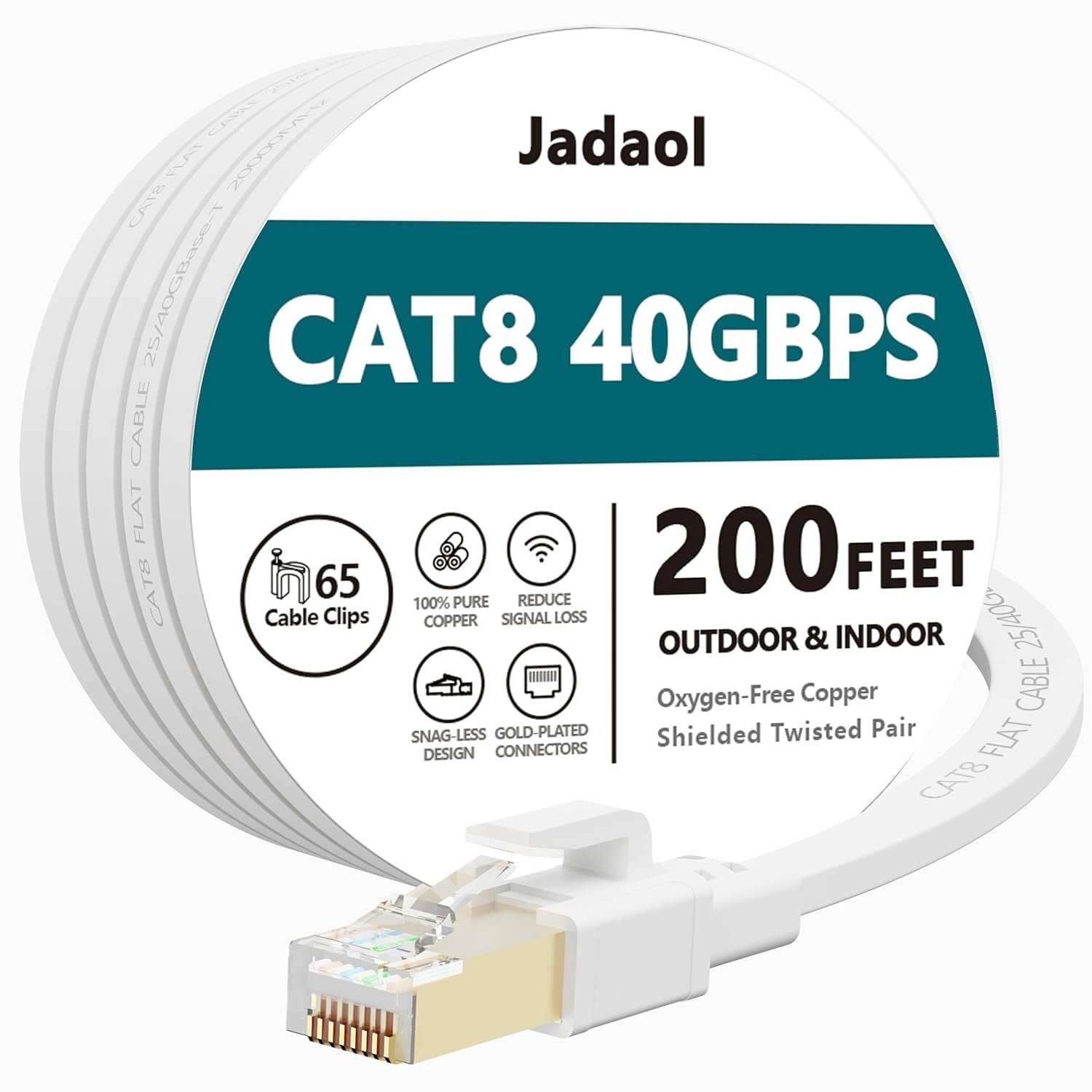 Heavy Duty Cat8 Ethernet Cable 200 ft - Shielded for Ultimate Network Speed