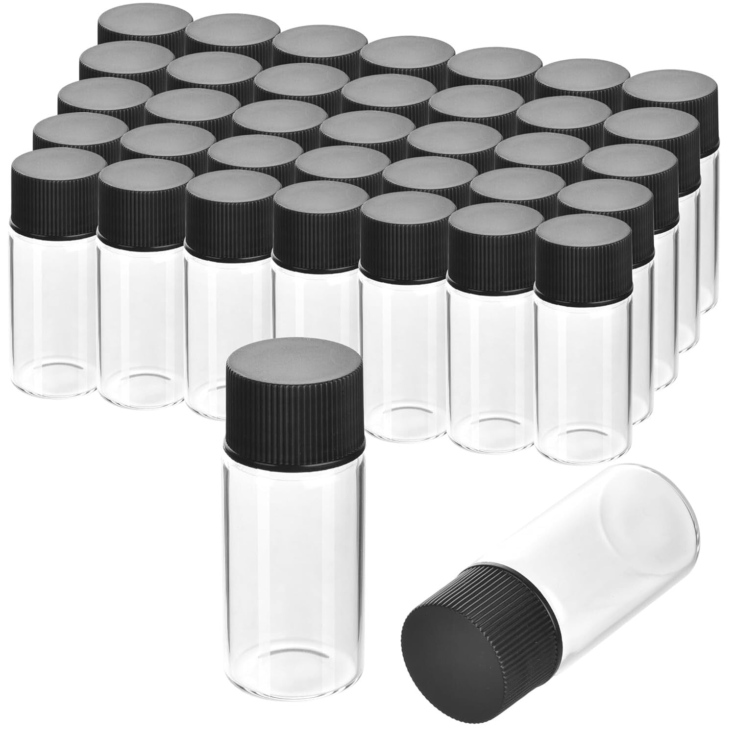 Lightweight 100 Pack 30ML Borosilicate Glass Vials - Perfect for Essential Oils