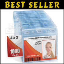 Load image into Gallery viewer, Effortless 4x3 Inch Clear Card Protectors - 1000 Count, Pre-Punched Convenience