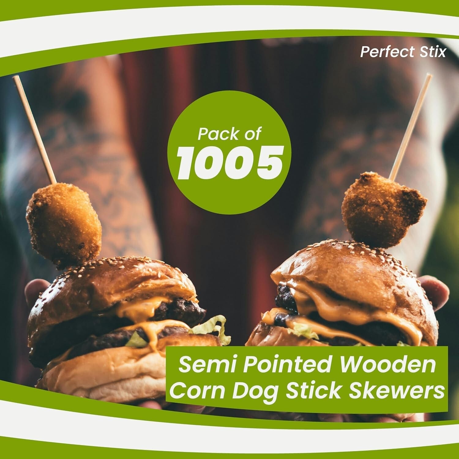 Party-Ready Birchwood Corn Dog Skewers 8.5" - Pack of 1005 Semi-Pointed Tips