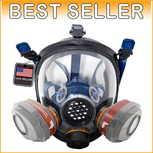 Lightweight Full Face Organic Vapor Mask with Premium Silicone Seal & Filters