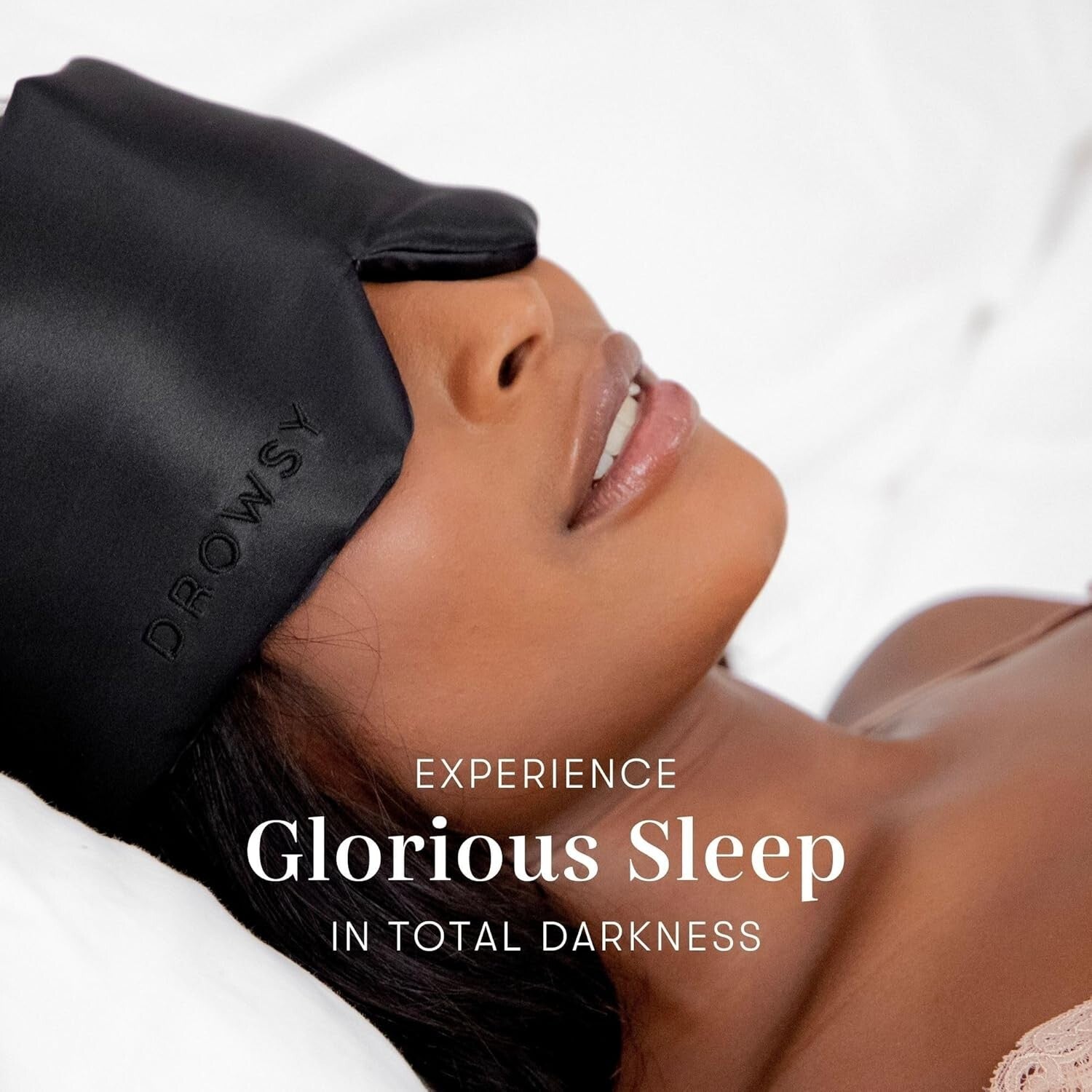 Adjustable Black Jade Silk Sleep Mask - Perfect for Uninterrupted Beauty Sleep